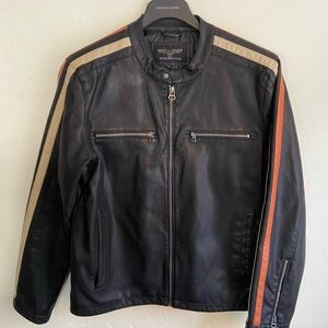 Wilson’s Leather Striped Retro Biker Jacket